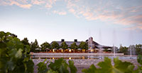 Front Shot of AO Tasting Room at Dusk