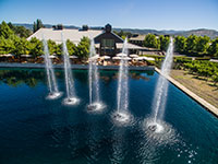 Ariel water fountain shot