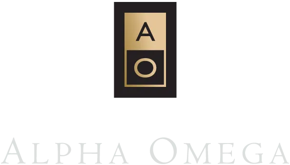Alpha Omega Winery Scrolled light version of the logo (Link to homepage)